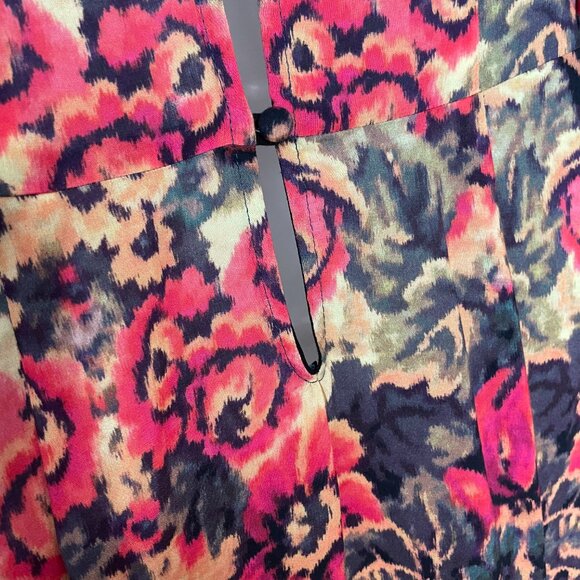 Sam & Lavi Anthropologie Selma Dress Midi Floral Graphic Size XS Peekaboo Back - Picture 12 of 13